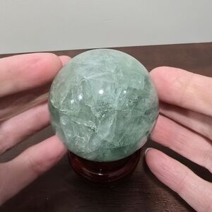 Green Fluorite Crystal Sphere #T 61 mm